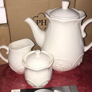 Marbella Tea/Coffee Pot w/ Marbella Sugar&Creamer